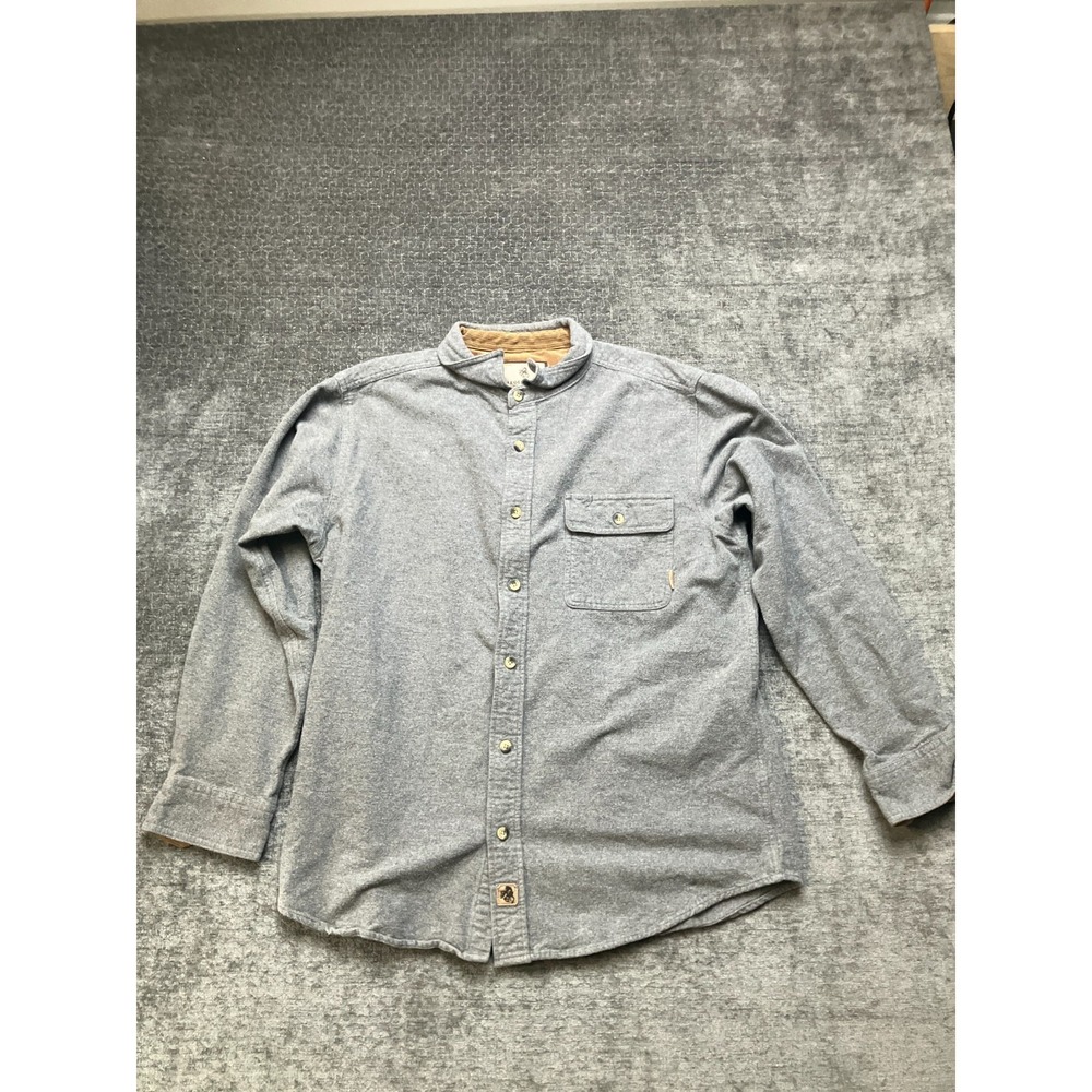 Legendary Whitetails Buck Camp Flannel Shirt Mens Large Gray Cotton Button Up